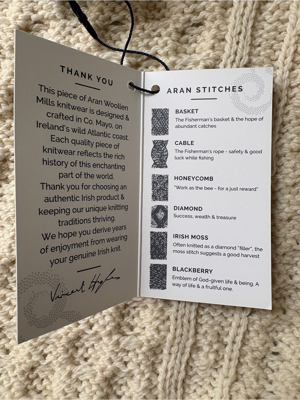 Aran Cream Cable Knit Merino Wool Sweater Cardigan - Picture 6 of 7